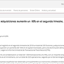 El importe de fusiones y adquisiciones aumenta un 16% en el segundo trimestre, hasta 28.876 millones